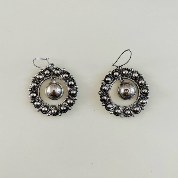 Vintage Mexican Silver Earrings - Picture 2 of 4